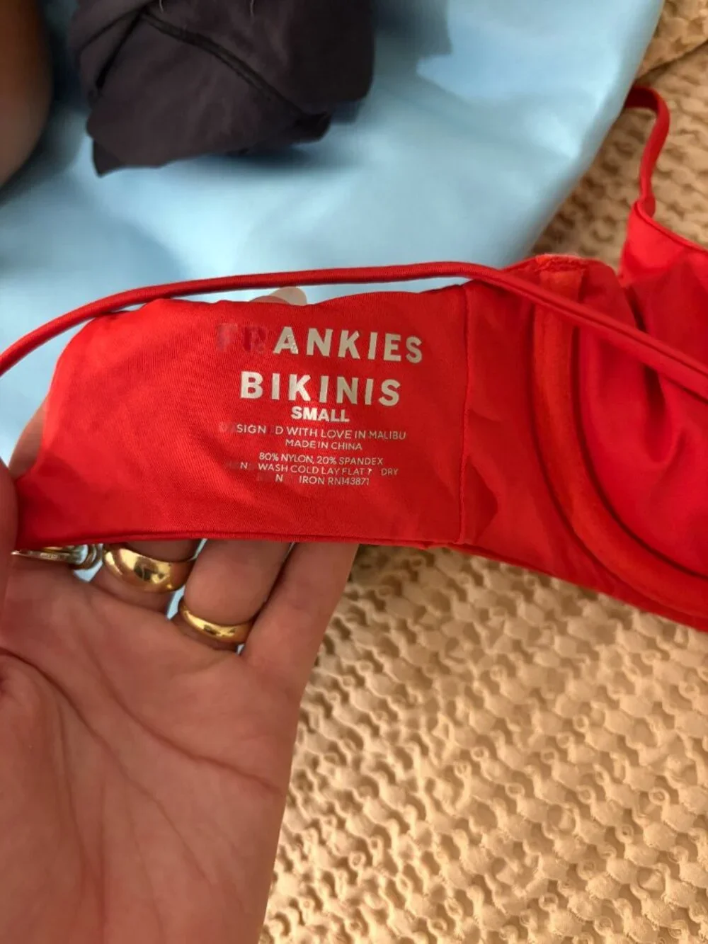 Red Frankies Bikinis Bikini Set Size Small